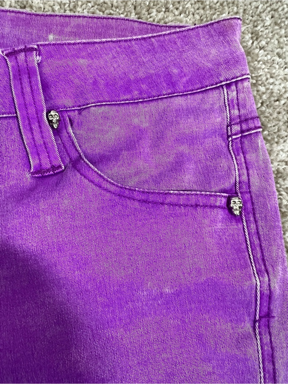 Tripp NYC Purple Coated  Skinny Jeans with Zip Pocket Accent Size 15 - Picture 4 of 16